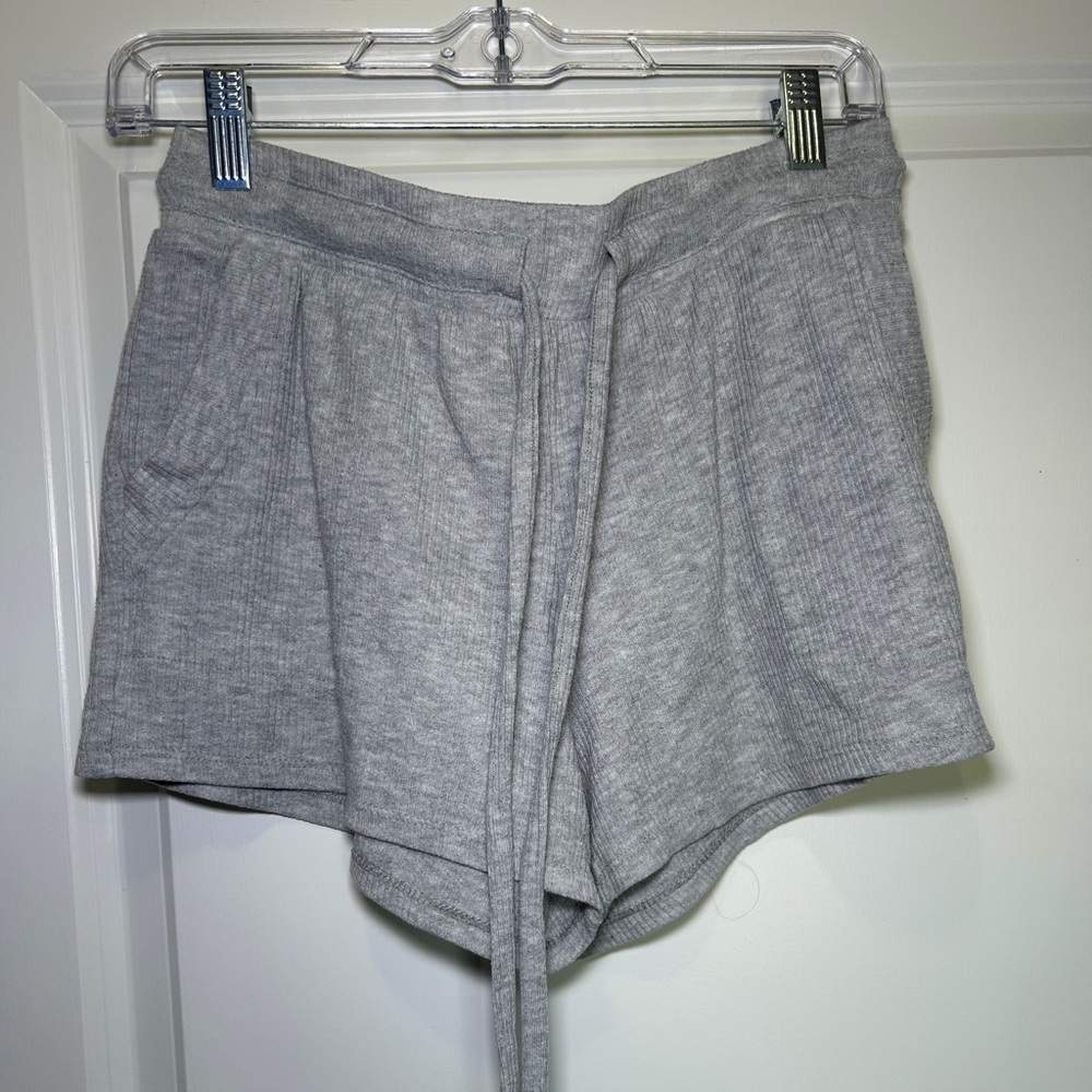 Elegant High Waist Gray Women's Shorts